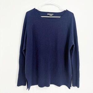 Vince Deep Blue Long Sleeve Knit Top